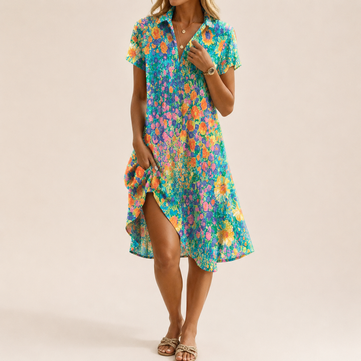 Basia | Vestido bohemio con estampado floral