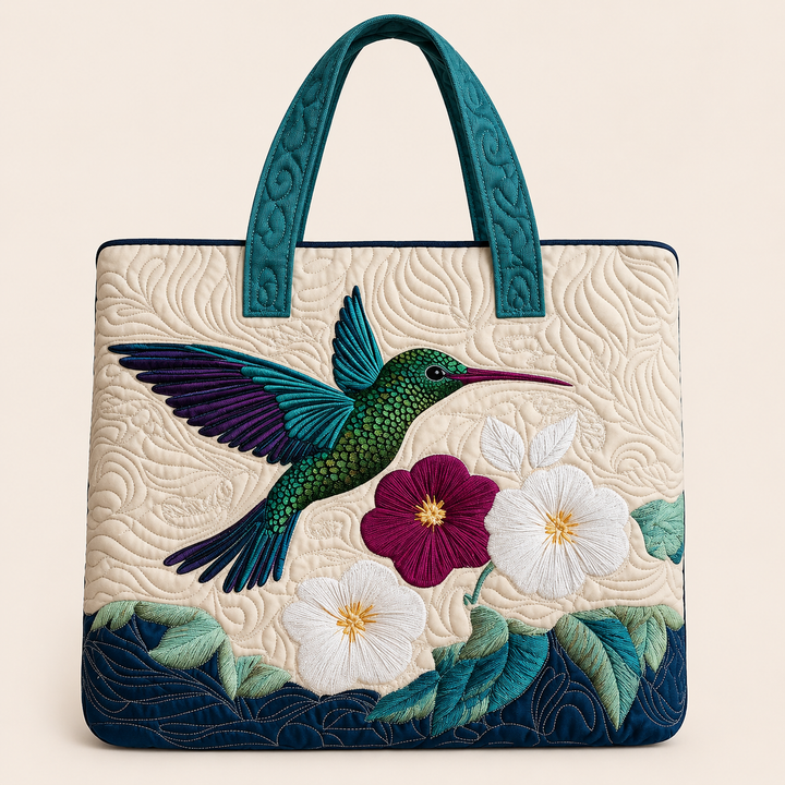 Flores y Colibrí | Bolso Artesanal