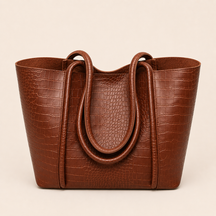 Betina | Bolso de hombro de piel de cocodrilo