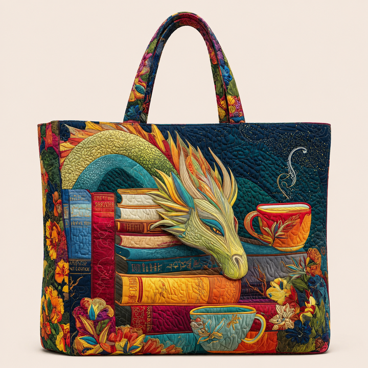 Dragón y Libros Antiguos | Bolsa Artesanal
