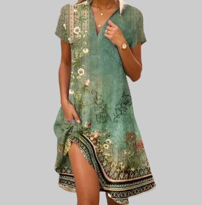 Basia | Vestido bohemio con estampado floral