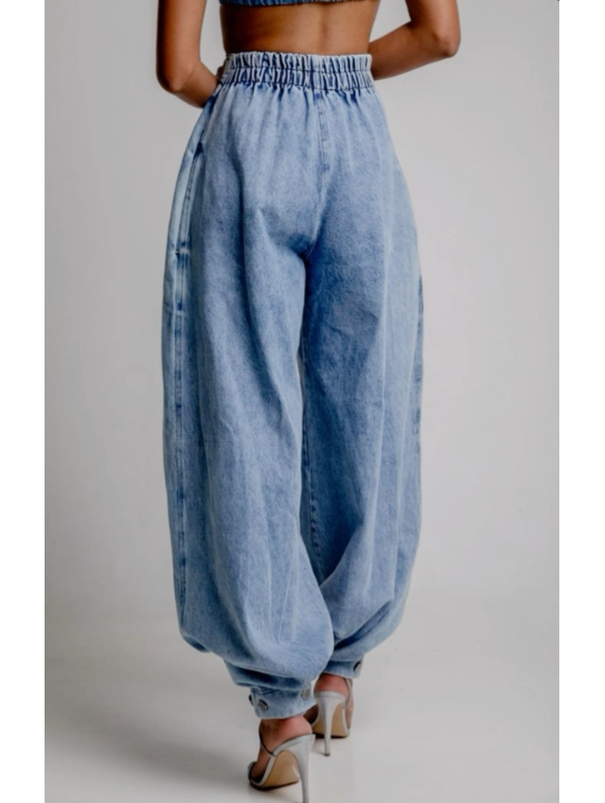 Agata | Pantalones bombachos de algodón de cintura alta