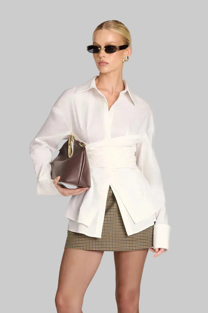 Tamara | Camisa estructurada con volantes decorativos