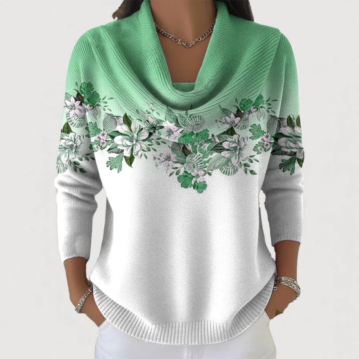 Alora | Suéter con estampado floral y suave escote