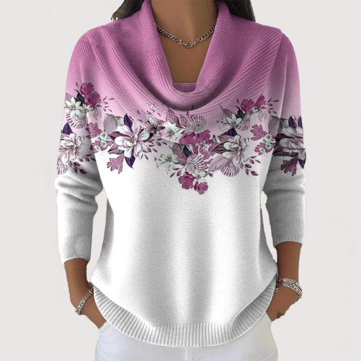 Alora | Suéter con estampado floral y suave escote