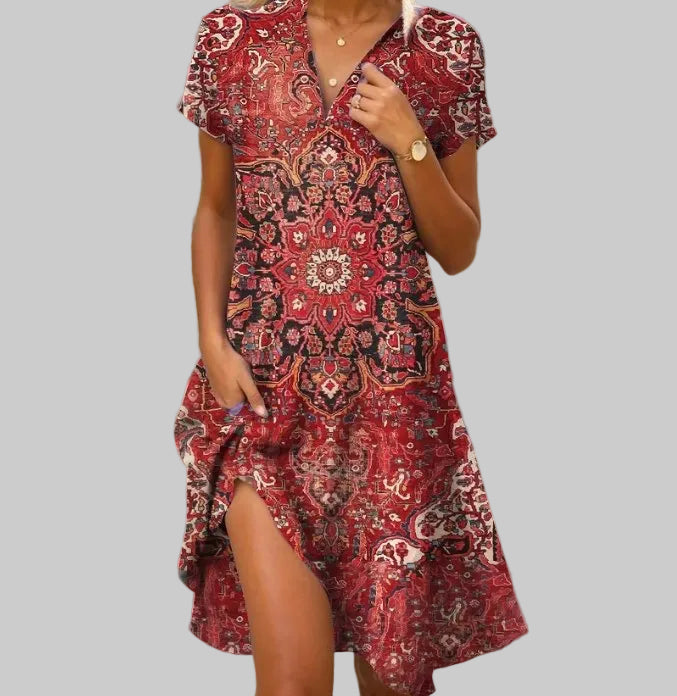 Basia | Vestido bohemio con estampado floral