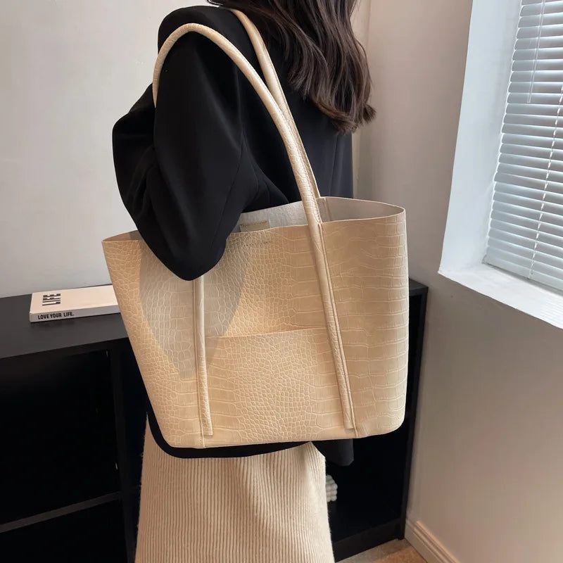 Betina | Bolso de hombro de piel de cocodrilo