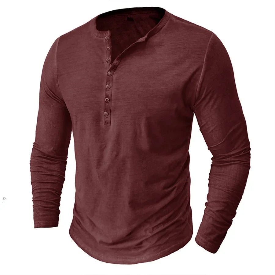 Camiseta Henley para Hombre | Estilo Holgado
