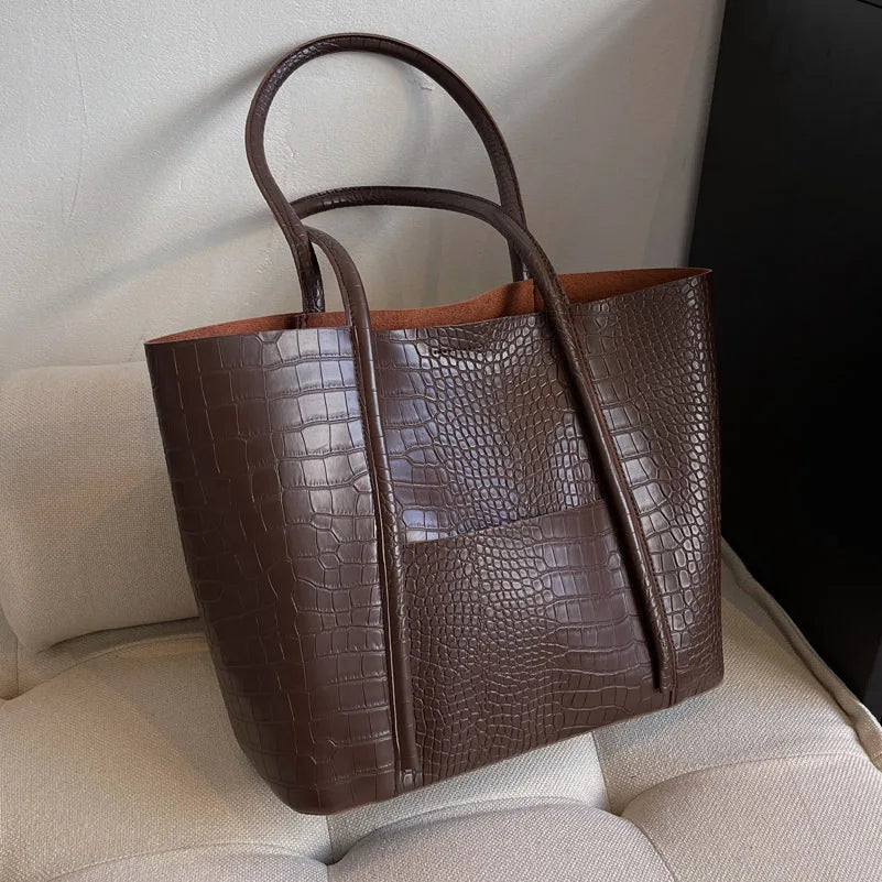 Betina | Bolso de hombro de piel de cocodrilo