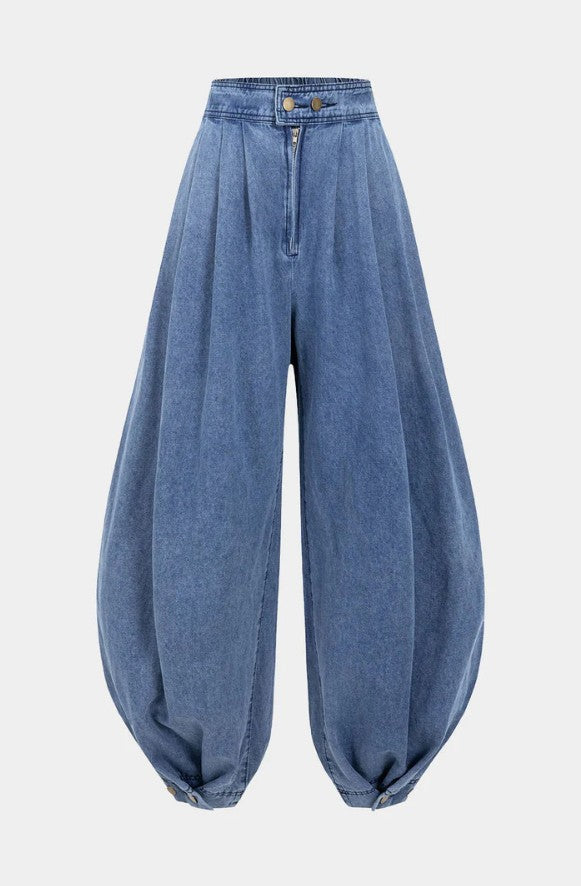 Agata | Pantalones bombachos de algodón de cintura alta