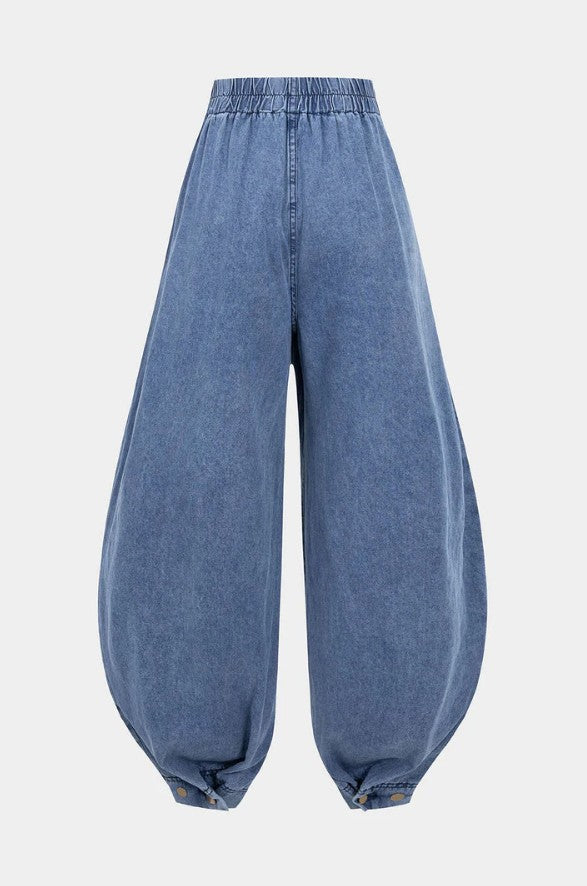 Agata | Pantalones bombachos de algodón de cintura alta