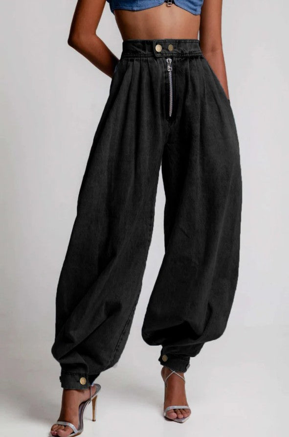 Agata | Pantalones bombachos de algodón de cintura alta