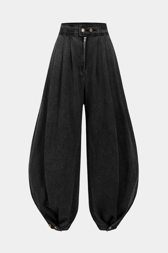 Agata | Pantalones bombachos de algodón de cintura alta