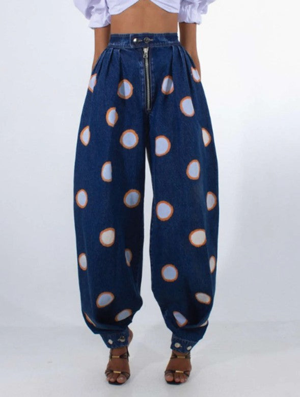 Agata | Pantalones bombachos de algodón de cintura alta