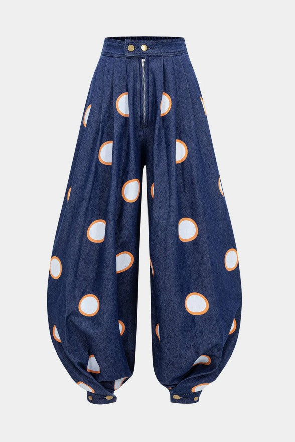 Agata | Pantalones bombachos de algodón de cintura alta