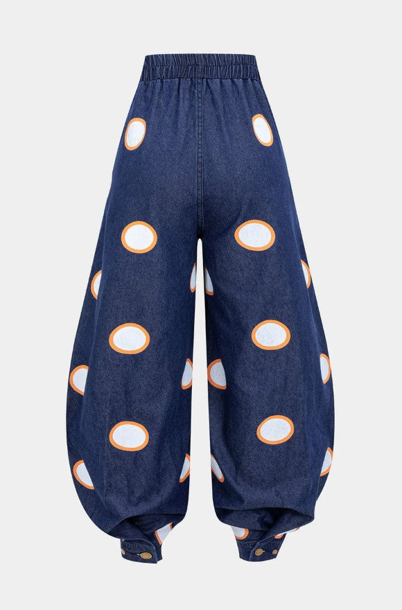 Agata | Pantalones bombachos de algodón de cintura alta