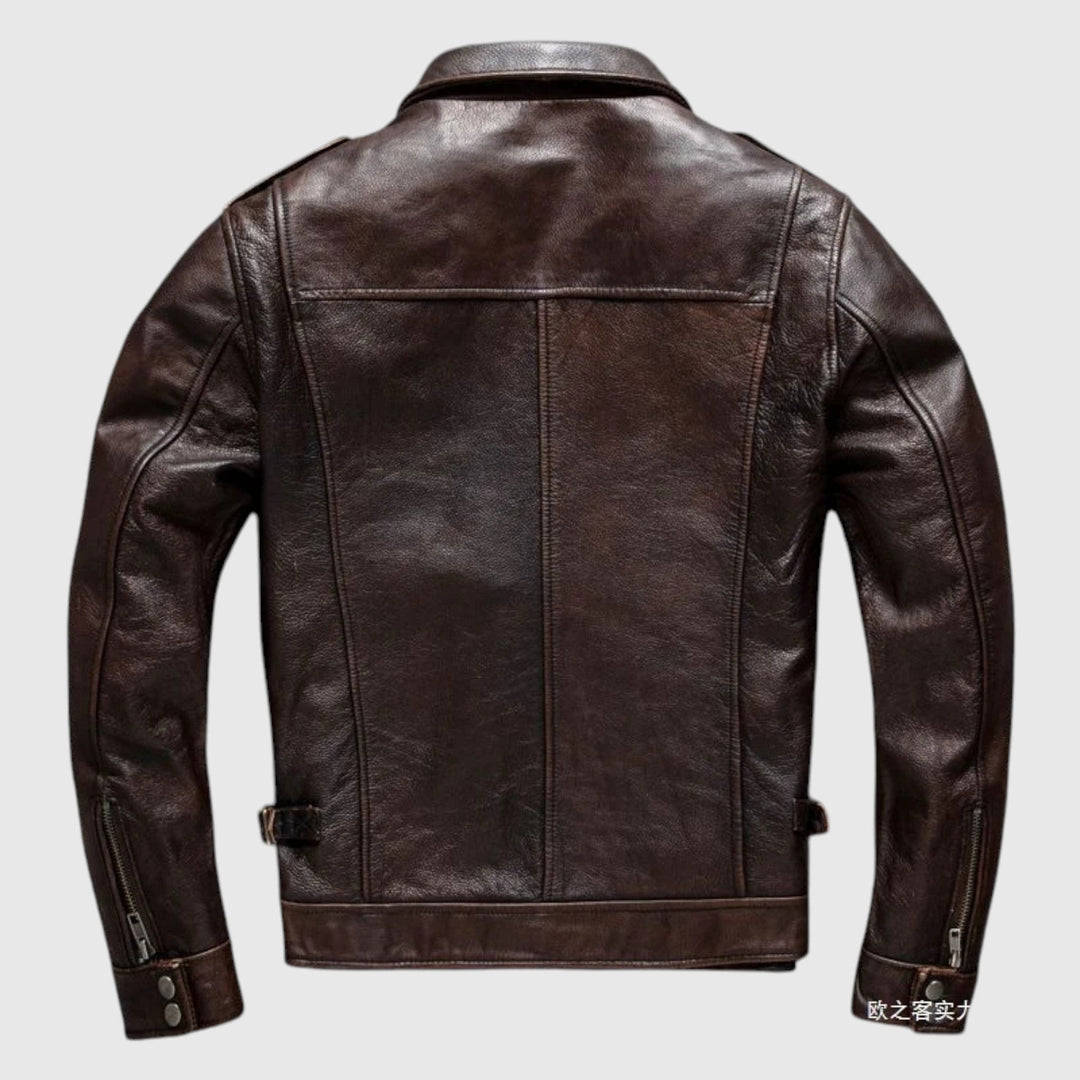 Todor | Chaqueta de cuero con bolsillos
