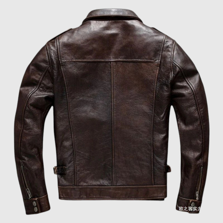 Todor | Chaqueta de cuero con bolsillos