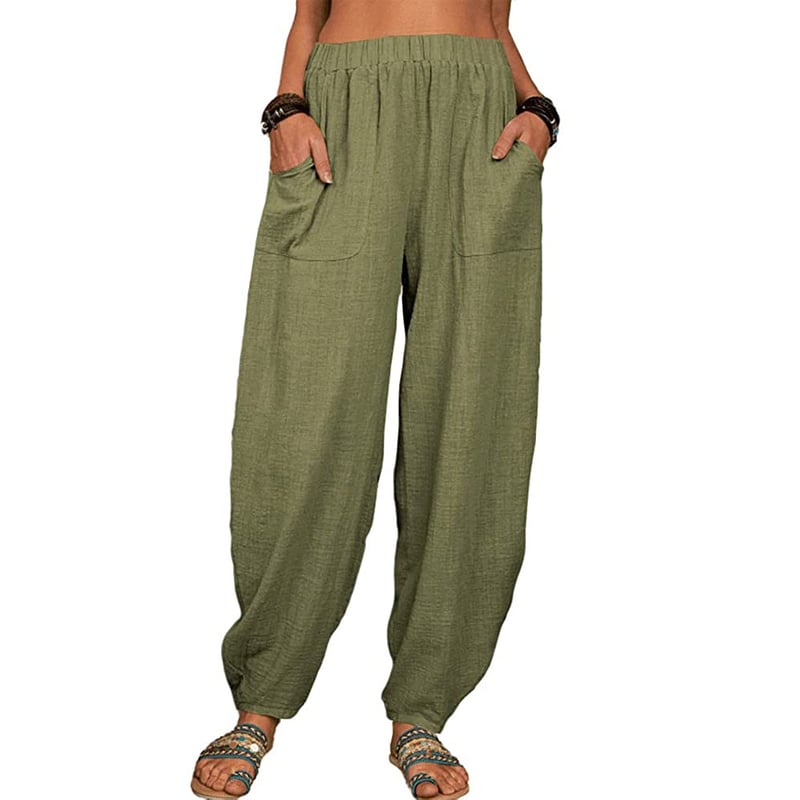Sisi | Pantalones bombachos holgados de algodón y lino