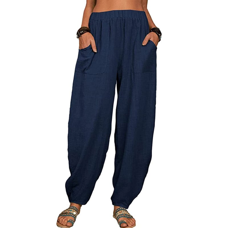 Sisi | Pantalones bombachos holgados de algodón y lino