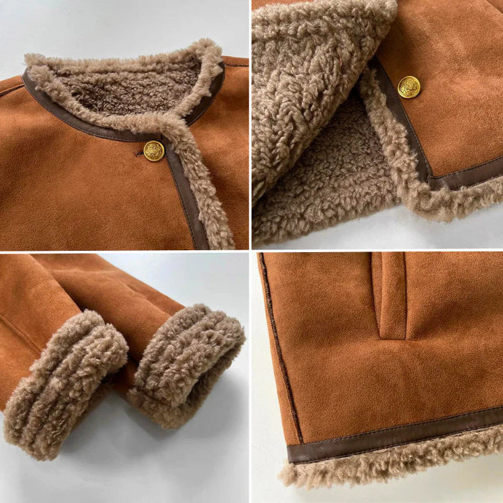 Holgado | Chaqueta de piel de cordero abotonada