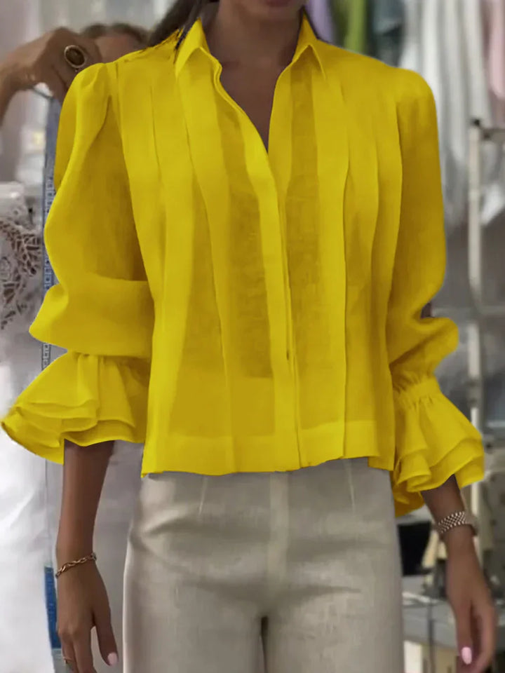 Nora | Blusa Plisada de Algodón Elegante