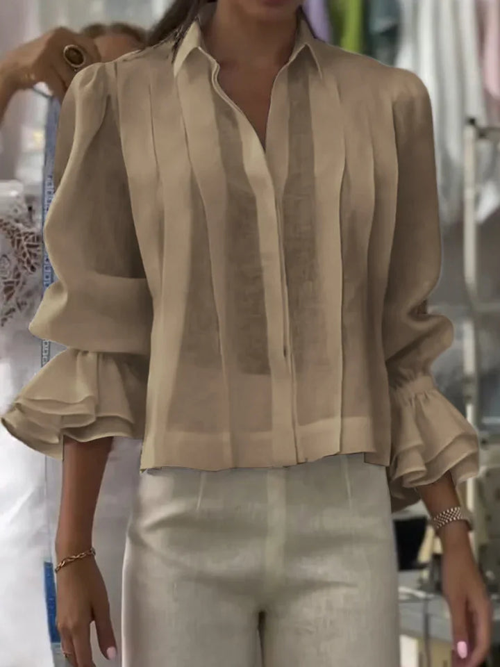 Nora | Blusa Plisada de Algodón Elegante