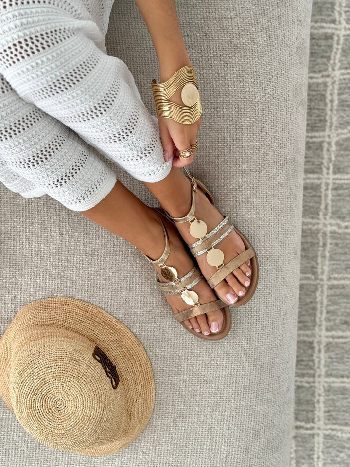 Loenie | Sandalias Taupe Lujosas y Cómodas