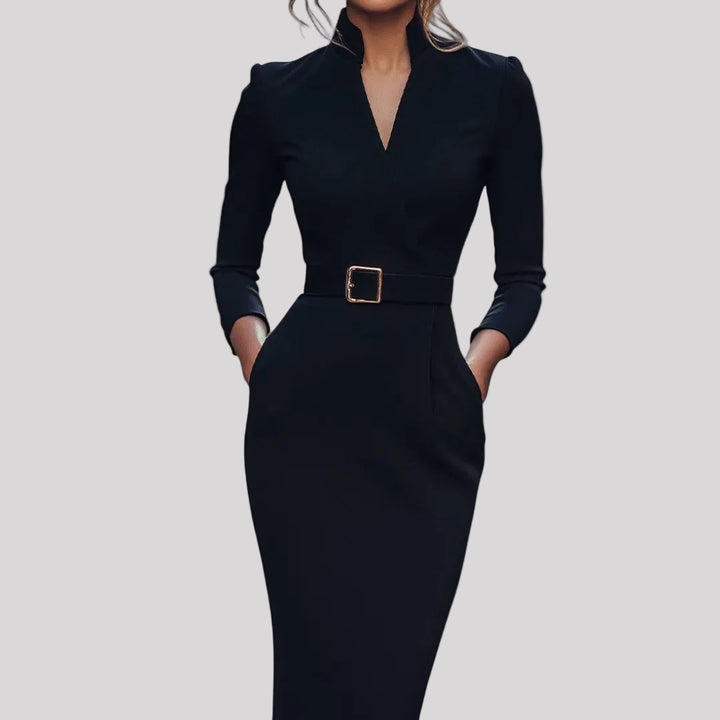 Mandarín | Elegante vestido negro